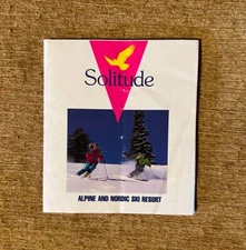 SOLITUDE 1990’s Pocket Ski Brochure Trail Map UTAH Skiing Resort Travel Souvenir