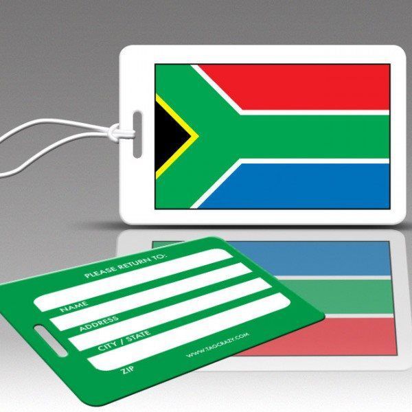 TagCrazy Luggage Tags, National Flag of South Africa, Durable Plastic