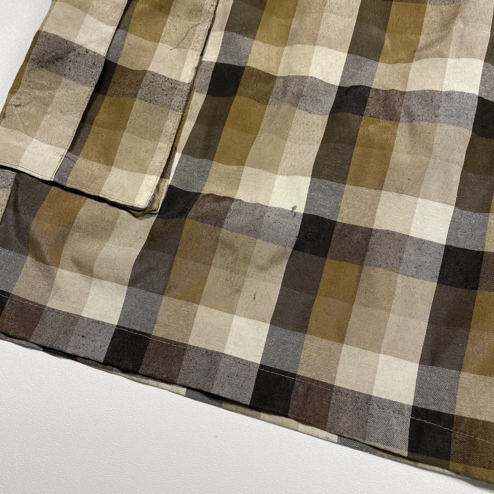 Pantalones Cortos Red Ape Para Hombre 40 Marrón Gris Cuadros Carga Y2K Sueltos Foto 3 de 4