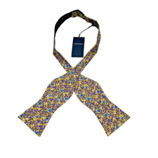 DANIEL CREMIEUX Men's Bow Tie 100 Silk Adjustable Yellow Floral NWT 39.50