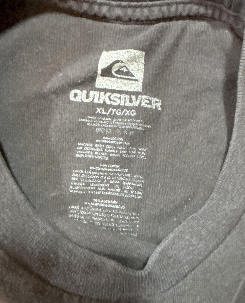 Quiksilver Black Short Sleeve Tee with Bold Graphic - Men Shirt View 5