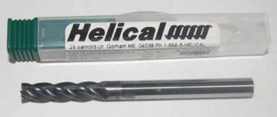 Helical 1/4'' x 1'' Vari. Pitch High Perf. Carbide End Mill w/C.R-SST,Titanium