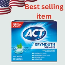 ACT Dry Mouth Lozenges with Xylitol, Soothing Mint, 36 Lozenges