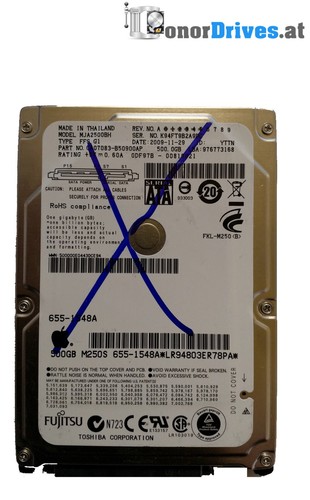 Fujitsu -MJA2500BH -500 GB - SATA - PCB CA26350-B10304BA Rev. *