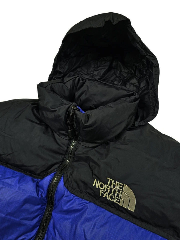 HOT VTG Men's THE NORTH FACE @ 700 NUPTSE QUILT DOWN HOODED PUFFER BLUE Jacket S - Image 3 of 4