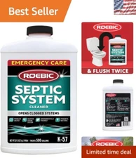 32 Oz K-57-Q Septic Cleaner – Powerful Clog Digesting Solution for 500 Gallons