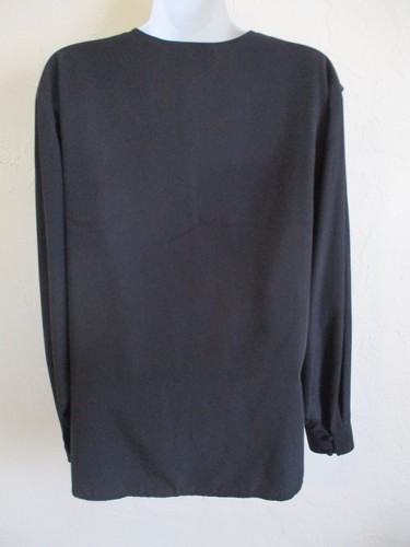VTG 80's Yves St. Clair Blouse Size 12 Gold Embroidered Big Collar Top - Picture 4 of 5
