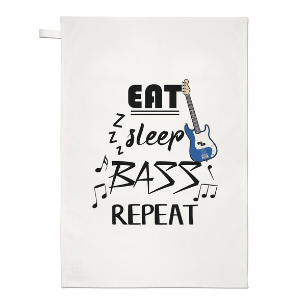Eat Sleep Bass Dupliziert Geschirrtuch SpüLlappen Musik Rock Witz Gitarrist Spaß-image