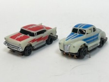 LOT OF 3 TYCO TCR SLOTLES CARS Glow 1957 Chevy Glow 1940 Ford  Jam Van TESTED 