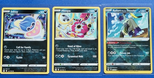 3x Pokémon TCG Lost Origin:Inkay (121/196) to Radiant Hisuian Sneasler (123/196)