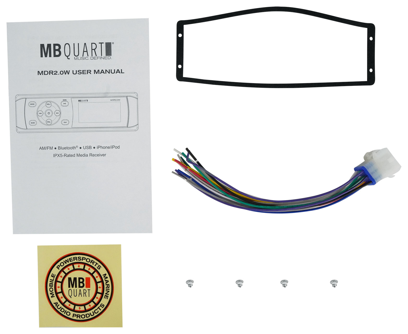 AMFM-приемник для морских судов емкостью 20 Вт с Bluetooth4 Rockville 8 динамиков