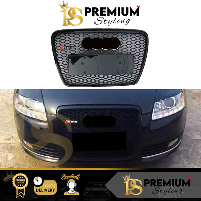 Audi RS6 Style A6 S6 C6 Glanz Schwarz Front Hauptgrill Wabengitter Grill 04-11