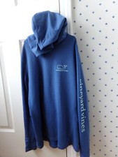 Vineyard Vines Performance Shirt Hoodie XS Womens Off-Blue Thumb Holes Long Slee