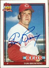 Tom Browning Autographed 1991 Topps #151