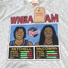 Homage WNBA Jam Indiana Fever Mitchell & McCowan Gray T-Shirt Size M