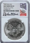 1994 Silver Eagle $1 Mint Error MS 69 NGC Minor Rev Struck Thru 999 1 oz Cabral