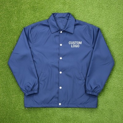 Custom Coach Jacket Lightweight Snap Button Windbreaker | Unisex Water-Resistant