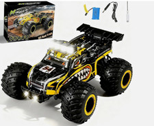 Remote Control Monster Truck for Kids: Off-Road RC Car with Headlights  Body Li