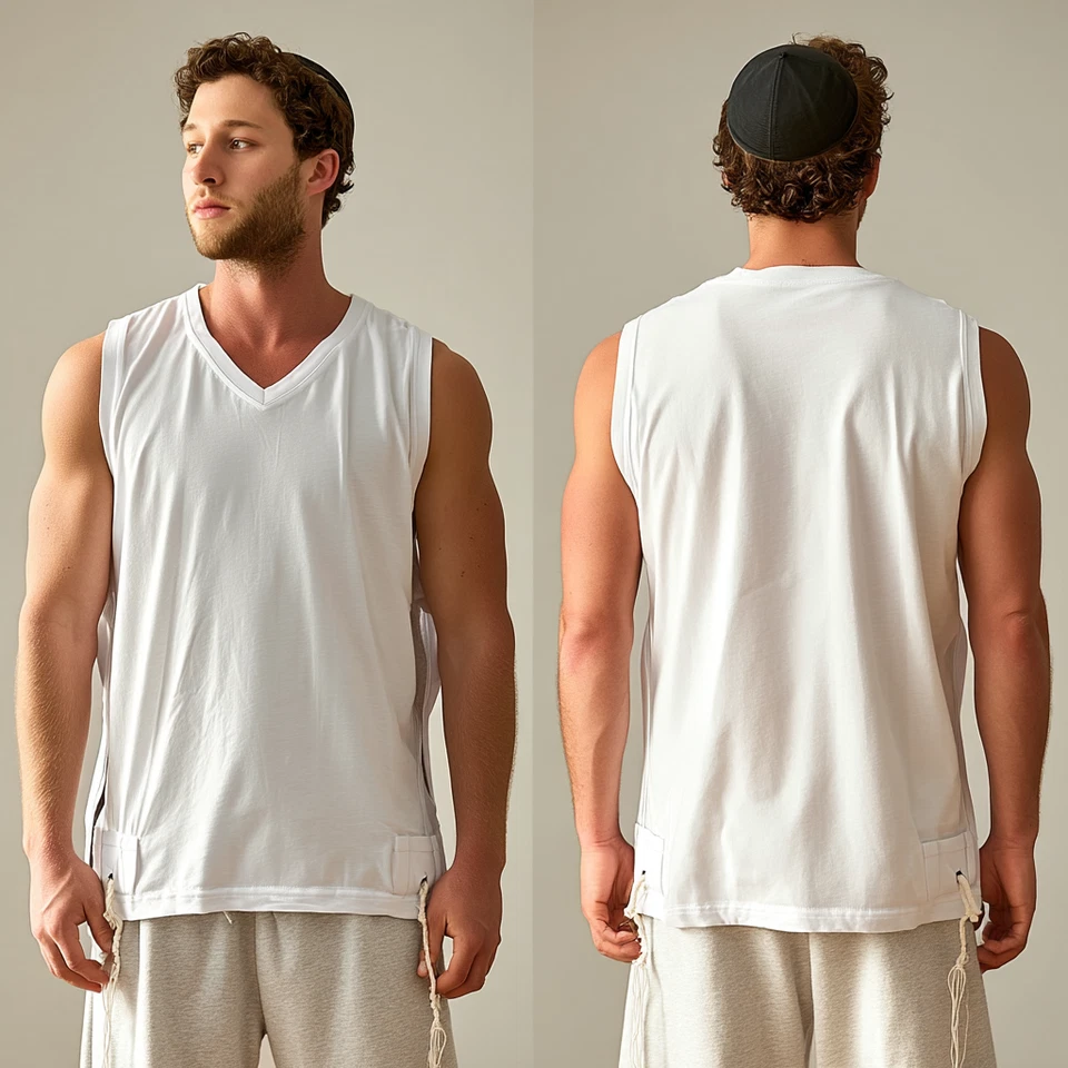 NEW Men Tzitzit T-Shirt Kosher Tzizis -Ashkenazi, Sephardic or Chabad by MMJ - Image 4 of 4