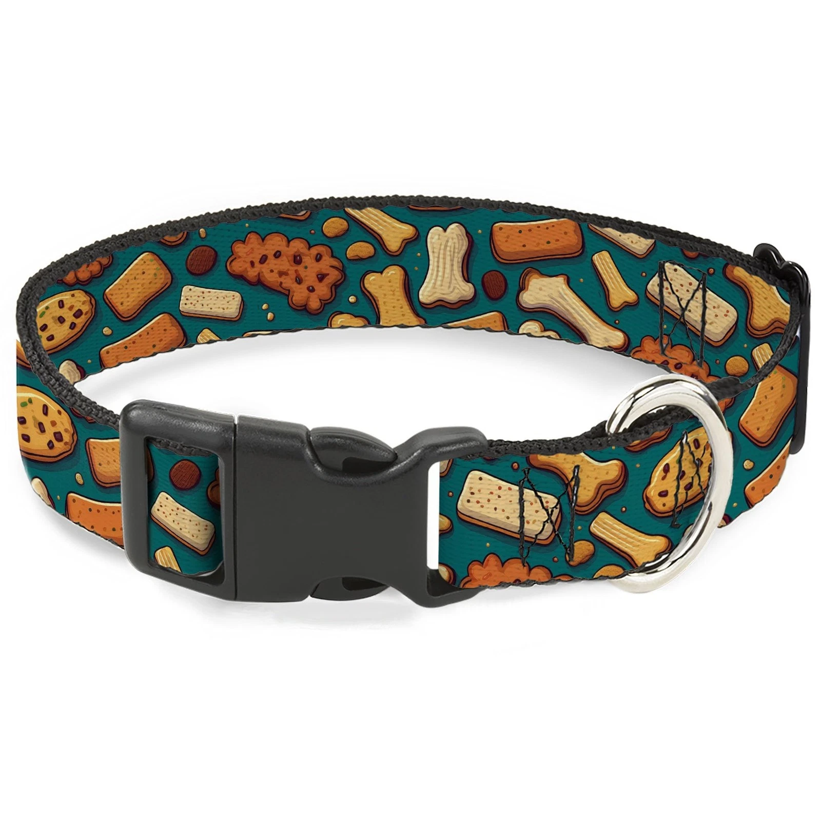 Buckle-Down Pet Collar, Dog Collar Plastic Buckle, Dog Bone and Biscuit Treats S