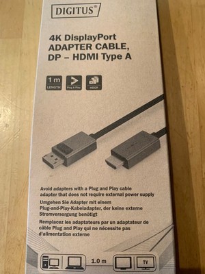 DIGITUS - 4K DisplayPort Adapterkabel 1m, DP - HDMI Typ A