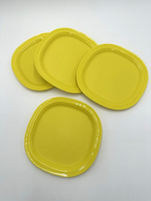 Tupperware 3609 Luncheon Plates Microwaveable Dessert 7 3/4" Yellow Kids 4 