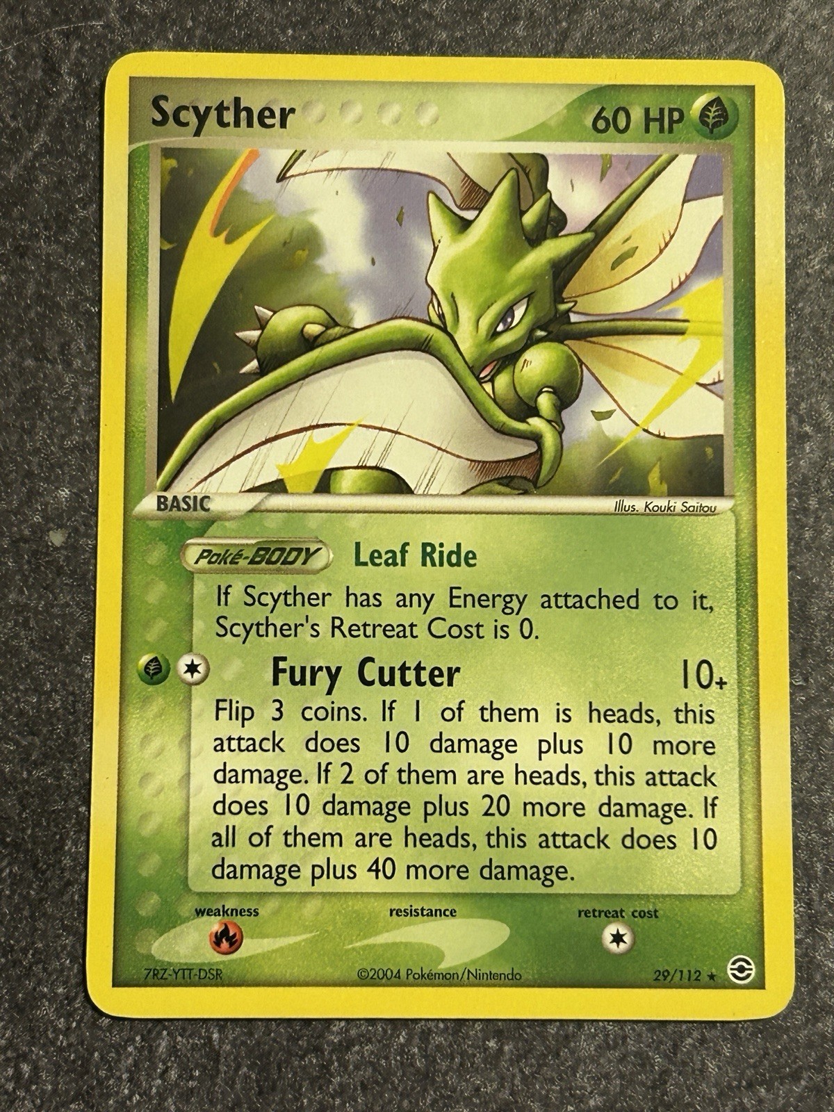 Pokemon Scyther Card FireRed & LeafGreen 29/112 Vintage 2004 Pokemon TCG