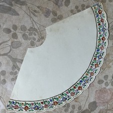 Victorian Die Cut Embossed Scrap Paper Lace Hand Painted Fan PANEL