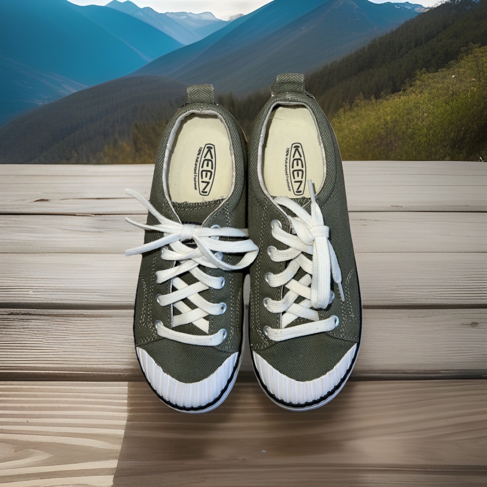 Scarpe basse Keen Elsa donna taglia 7 verde vulcanizzato tela