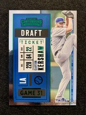 2020 Panini Contenders Clayton Kershaw #/299 Draft Ticket Green SP 88 Dodgers