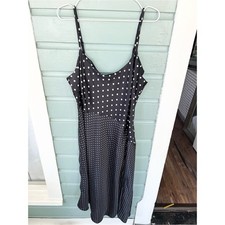 Target a new day black and white polka dot satin slip dress summer date XXL