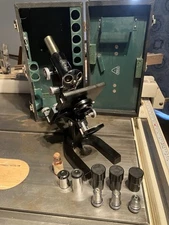 Vintage Scientific Bausch & Lomb Microscope Made In USA