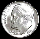 1955-P 10C Roosevelt Dime BU 90% Silver 26owt0707-3