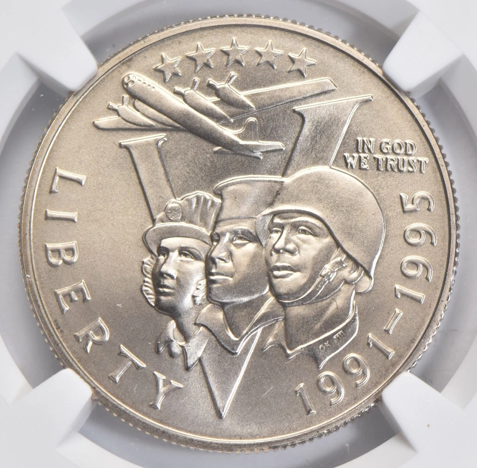 MS70 1991-1995-P World War 2 WWII Commemorative Half Dollar NGC *3797 - Image 3 of 4