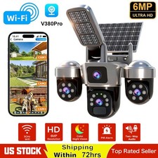 Wireless Solar Battery Powered WiFi Outdoor Pan/Tilt Home Security Camera System