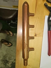 NIBCO PX01040 NP204 Branch Manifold - Copper, CLOSED End, 3/4 x 1/2" 