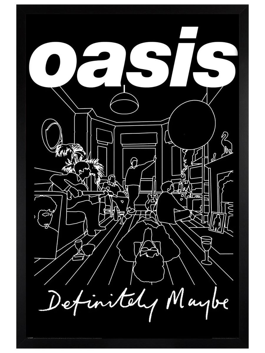 Oasis Definitely Maybe Art Maxi Poster - Black Wooden Framed