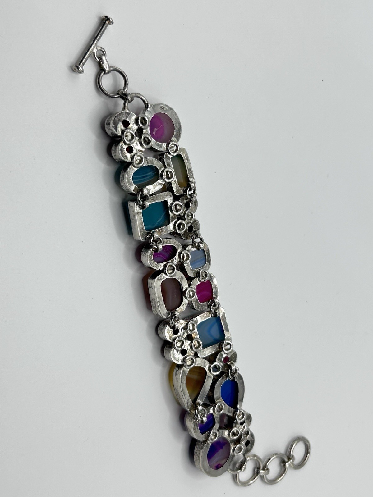 Multi Gemstone Sterling Silver Chunky Statement B… - image 4