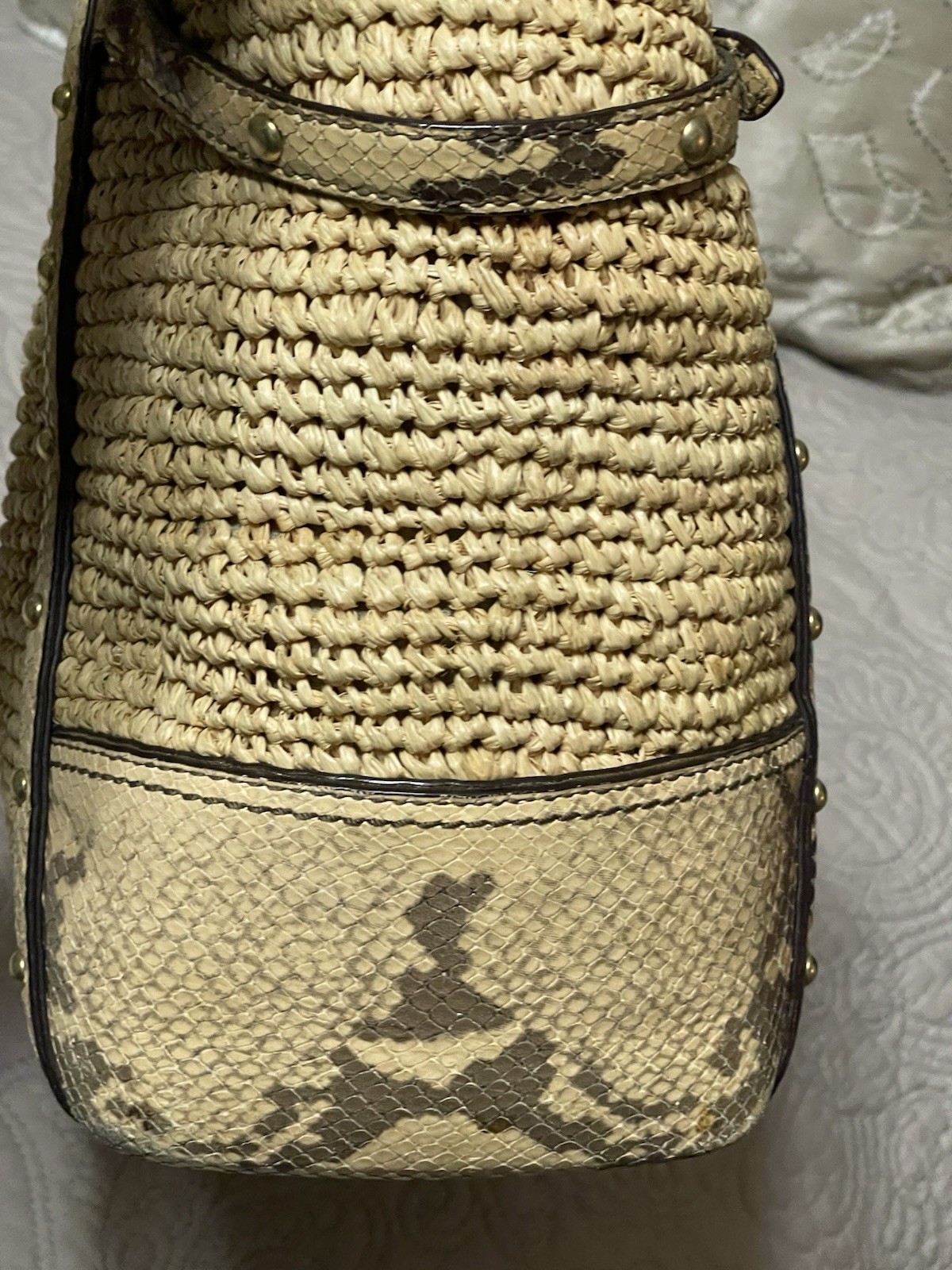 Coach Python Straw Natalie Tote 2010 - image 5