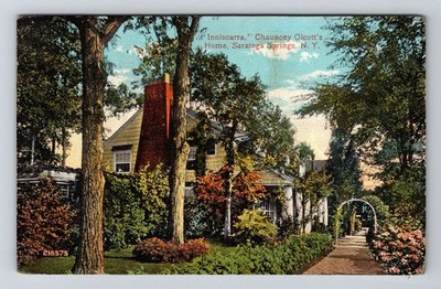 Saratoga Springs NY-New York, Chauncy Olcott's Home Vintage Souvenir Postcard