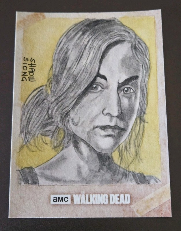 2017 Topps Walking Dead Evolution BETH GREENE Sketch Art Card By Shaow Siong 1/1