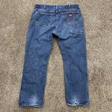 Dickies 6 Pocket Jeans Men's 38x30 Blue Denim Regular Fit Cell Phone Pocket