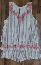 Jessica Simpson Tiered Embroidered Girls Romper Size 6