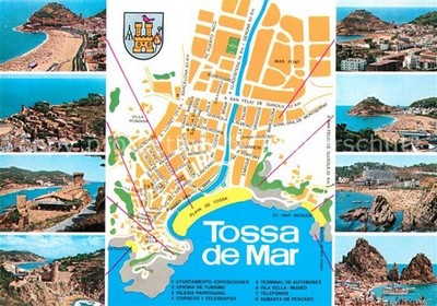 Tossa de Mar Coastal Panorama Map