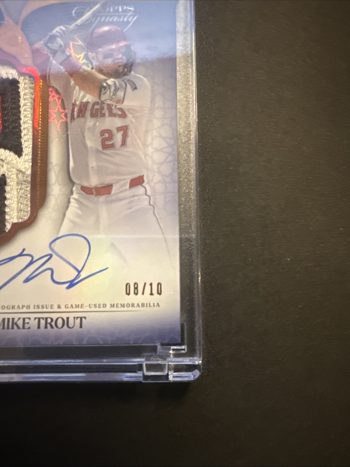 2025 Topps Dynasty Mike Trout Auto Game Used Patch /10 SSP Angels MVP HOF view 3