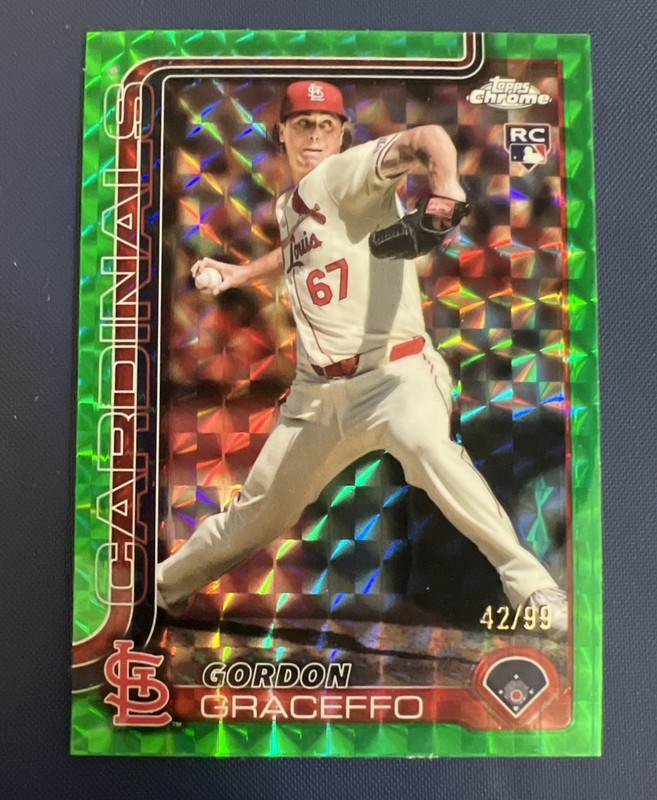 GORDON GRACEFFO 2025 TOPPS CHROME ROOKIE GREEN GEOMETRIC RC /99 