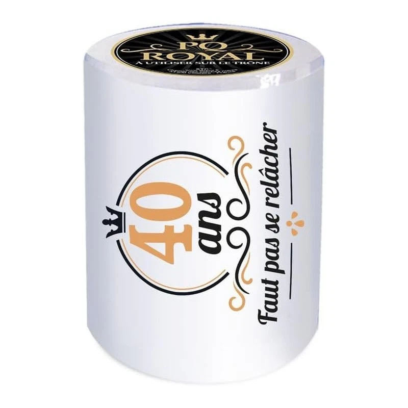 Papier toilette - Décoré - 40ans - Humour - Idée cadeau - Fête - Anniversaire - - Photo 1/3