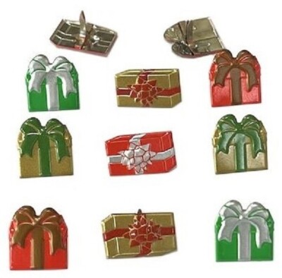 Christmas Gift Boxes, Decorative Scrapbook Brads - Eyelet Outlet #129