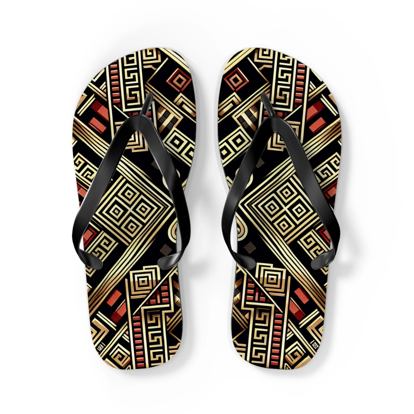 Trendy Patterned Flip Flops, Stylish Beach Sandals, Summer Footwear, Boho Chic