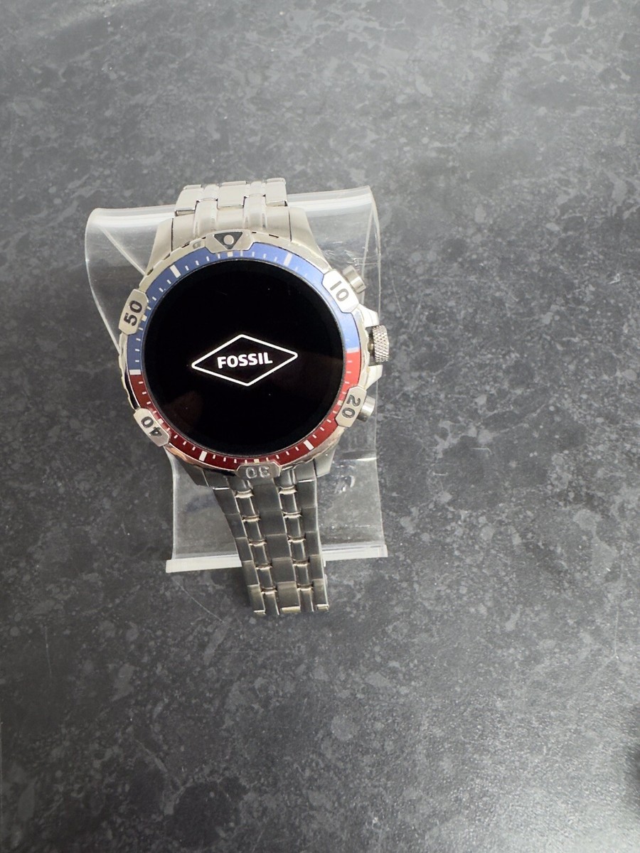 Fossil Garrett HR Gen 46mm Stainless Steel Case Men's Black